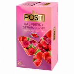 POSTI Raspberry Strawberry &ndash; aviečių ir bra&scaron;kių vaisinė arbata, 20 pakelių / 50 g