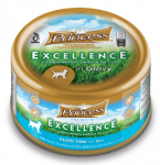 Auk&scaron;tos kokybės &scaron;lapias ėdalas katėms PRINCESS Excellence tunas/ryžiai padaže, 70g