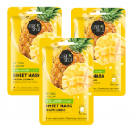 Lak&scaron;tinė veido kaukė ORGANIC SHOP Ananasas ir Mango, 3 x 1 vnt