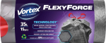 Mai&scaron;ai &scaron;iuk&scaron;lėms VORTEX FLEXY Steel, pilki, ri&scaron;ami juostele, 35L/15vnt.