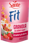 Granola be cukraus SANTE Fit su bra&scaron;kėmis ir vy&scaron;niomis, 300 g