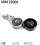 įtempiklio skriemulys, V formos rumbuotas diržas SKF VKM 31006