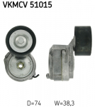 įtempiklio skriemulys, V formos rumbuotas diržas SKF VKMCV 51015