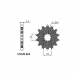 Priekinė žvaigždutė plienas SUNSTAR 428 z.14 SUNF207-14