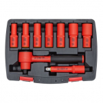 3/8" Galvutė mi&scaron;rus 9 vnt. plastikinis lagaminas