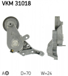 įtempiklio skriemulys, V formos rumbuotas diržas SKF VKM 31018