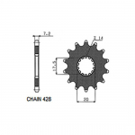 Priekinė žvaigždutė plienas SUNSTAR 428 z.16 SUNF226-16