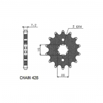 Priekinė žvaigždutė plienas SUNSTAR 428 z.14 SUNF228-14