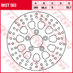 Stabdžių diskas MST503 Galas fiksuotas TRW 260/56,4/5mm/82,7mm