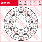 Stabdžių diskas MSW253 Priekis plaukiojantis TRW 300/105,3/5mm/120mm