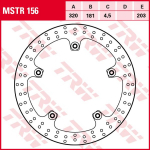 Stabdžių diskas MSTR156 Priekis fiksuotas TRW 320/181/4,5mm/203mm