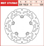 Stabdžių diskas MST376RAC Galas fiksuotas TRW 220/102,8/5mm/120mm