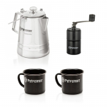 Nerūdijančio plieno virdulio ir kavos malūnėlio rinkinys