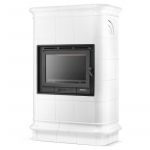 Plytelėmis dengtas židinys Roma 13KW Baltas