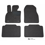 Odiniai kilimėliai QuiltyMats DODGE CHARGER 2011-2023 (Juodos spalvos - Juodais dygsniais)
