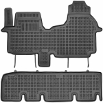 Guminiai kilimėliai NISSAN NV300 2016-2021 (6 vietų, Dvi eilės be ortakio, Paauk&scaron;tintais kra&scaron;tais)