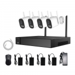 4 WIFI kamerų komplektas Longse LW5MC84B2, 5Mp, 2,8mm, 30m IR, 30m LED, žmogaus ir automobilio detekcija, &scaron;vyturėliai, mikrofonas, garsiakalbis