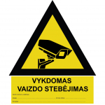Lipdukas Stebėjimo kameros, geltonas-juodas