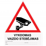 Lipdukas Stebėjimo kameros, baltas-raudonas