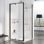 Stacionari sienelė RAVAK Pivot PPS 100 cm juoda+skaidrus stiklas