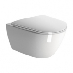 WC puodas GSI PURA Compact ( 50 x 35 cm ), pakabinamas, Swirlflush&reg;, su Soft Close dangčiu