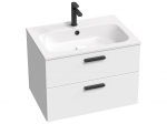 Spintelė voniai Ravak Chrome II SD 70 cm balta, juodos rankenėlės su praustuvu