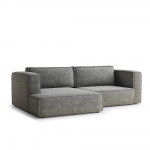 Pilkos spalvos sulankstoma/su sandėliavimo vieta kampinė sofa i&scaron; &scaron;enilinio audinio (su kairiuoju kampu/su gultu) Velto &ndash; Maison de R&ecirc;ve