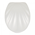 Balta lengvai užsidaranti tualeto sėdynė Wenko Premium Sea Shell, 45,5 x 38 cm