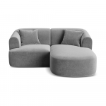 &Scaron;viesiai pilkos spalvos kampinė sofa i&scaron; velveto (su de&scaron;iniuoju kampu/su gultu) Campi &ndash; Cosmopolitan Design