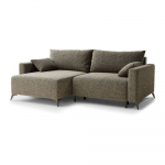 Rudos spalvos sulankstoma/su sandėliavimo vieta kampinė sofa i&scaron; &scaron;enilinio audinio (su kairiuoju kampu/su gultu) Leon &ndash; Maison de R&ecirc;ve