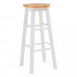 Baltos spalvos/natūralios spalvos i&scaron; kaučiukmedžio masyvo baro taburetė (sėdynės auk&scaron;tis 74 cm) Chester &ndash; Premier Housewares