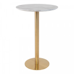 Apvalios formos baro stalas su marmuro dekoro stalvir&scaron;iu &oslash; 70 cm Bolzano &ndash; House Nordic