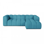 Turkio spalvos i&scaron; velveto kampinė sofa (su de&scaron;iniuoju kampu/su gultu) Cube &ndash; Bonami Selection