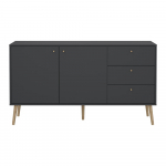 Žema &scaron;oninė spintelė antracito spalvos 149x82 cm Bodo &ndash; Tvilum
