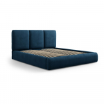 Dvigulė lova tamsiai mėlynos spalvos audiniu dengta su sandėliavimo vieta su lovos grotelėmis 160x200 cm Brody &ndash; Mazzini Beds