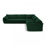 Tamsiai žalios spalvos i&scaron; velveto kampinė sofa Vanda &ndash; Mazzini Sofas