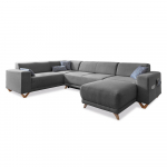 Pilkos spalvos sulankstoma/su sandėliavimo vieta kampinė sofa (su kairiuoju kampu/&bdquo;U&ldquo; formos) Classy Sophie &ndash; Miuform