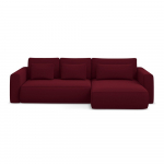 Bordo spalvos i&scaron; velveto sulankstoma/su sandėliavimo vieta kampinė sofa (su de&scaron;iniuoju kampu/su gultu) Kapua &ndash; Makamii