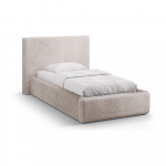 Smėlio spalvos viengulė lova audiniu dengta su sandėliavimo vieta su lovos grotelėmis 90x200 cm Amy &ndash; Micadoni