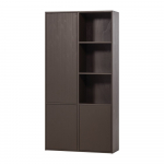 Tamsiai rudos spalvos i&scaron; pu&scaron;ies masyvo modulinė spinta 108x215 cm Meggy &ndash; WOOOD