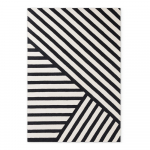 Rankų darbo juodos ir baltos spalvos i&scaron; vilnos kilimas 200x290 cm Stryve Noir &ndash; Elle Decoration
