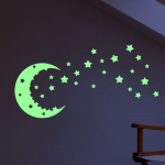 &Scaron;viečiančių vaiki&scaron;kų sienų lipdukų rinkinys Ambiance Moon and Stars