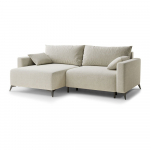Kreminės spalvos sulankstoma/su sandėliavimo vieta kampinė sofa i&scaron; &scaron;enilinio audinio (su kairiuoju kampu/su gultu) Leon &ndash; Maison de R&ecirc;ve