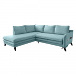&Scaron;viesios mėlynos spalvos sofa-lova Miuform Charming Charlie L, kairysis kampas