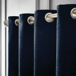 Tamsiai mėlynos spalvos i&scaron; &scaron;enilino termo užuolaidos 2 vnt. 117x183 cm Selene Luxury Chenille &ndash; Hyperion