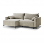 Smėlio spalvos sulankstoma/su sandėliavimo vieta kampinė sofa i&scaron; &scaron;enilinio audinio (su kairiuoju kampu/su gultu) Leon &ndash; Maison de R&ecirc;ve