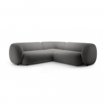 Tamsiai pilkos spalvos kampinė sofa i&scaron; velveto Kate &ndash; Micadoni