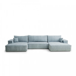 &Scaron;viesiai mėlynos spalvos sulankstoma/su sandėliavimo vieta kampinė sofa i&scaron; &scaron;enilinio audinio (&bdquo;U&ldquo; formos) Kyoto &ndash; Maison de R&ecirc;ve