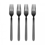 Juodos spalvos desertinės &scaron;akutės i&scaron; nerūdijančio plieno 4 vnt. 4 žmonėms Stella &ndash; Blomus