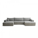 Pilkos spalvos sulankstoma/su sandėliavimo vieta kampinė sofa i&scaron; &scaron;enilinio audinio (&bdquo;U&ldquo; formos) Kyoto &ndash; Maison de R&ecirc;ve